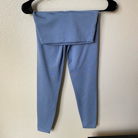 Beyond Yoga Women’s Heather Rib Midi High Waisted Legging Blue Size XS Tight - Picture 3 of 9